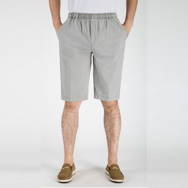 Shorts de lino para hombres con cintura elástica
