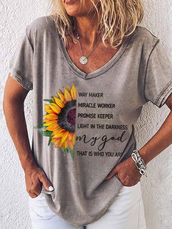 Way Maker Lyrics Faiths T-Shirts mit V-Ausschnitt