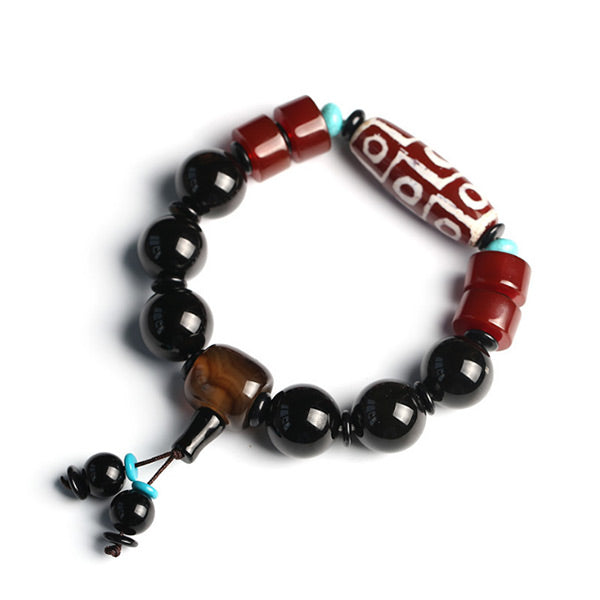 Pulsera vintage de ónix negro para hombre