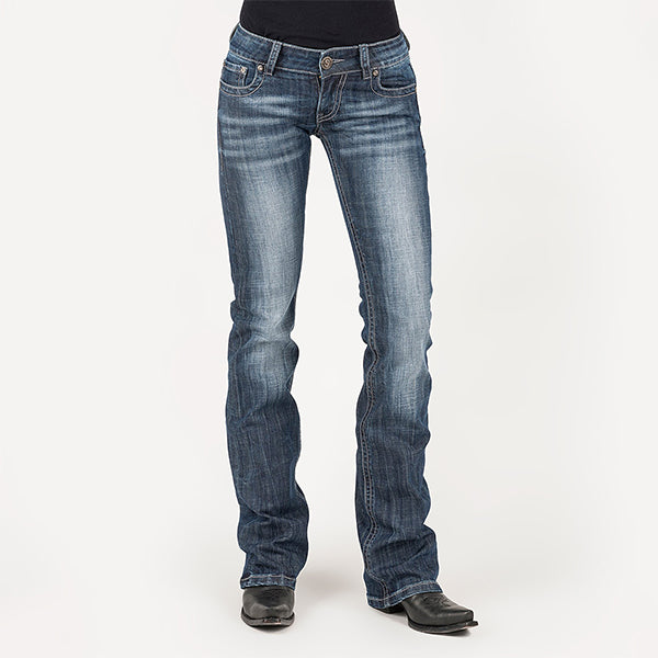 Blue Arrow Washed Bootcut jeans de equitación para mujer