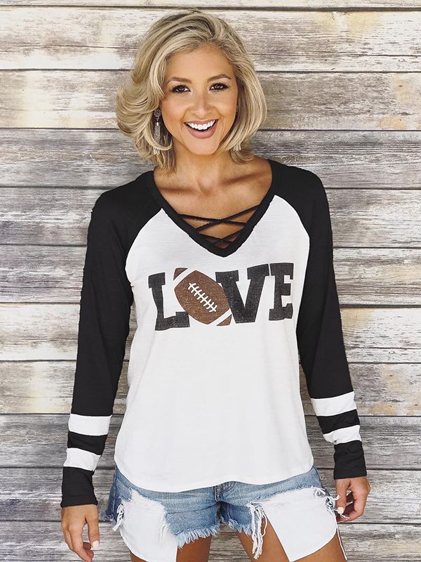 Criss-Cross Langarm Fußball Love Top