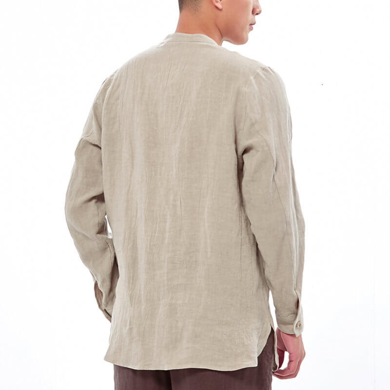 Camiseta de algodón clásica y cómoda para hombre, de manga larga y manga larga.