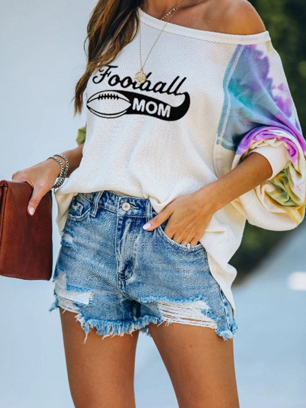 Frau Fußball Mutter gemalt Sweatshirt