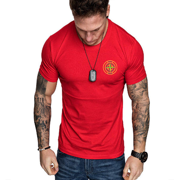 Schlankes Kurzarm-T-Shirt mit Rundhalsausdruck für Herren