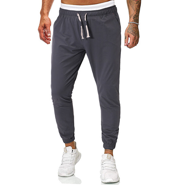 Lässige einfarbige Baumwoll-Tether-Hose für Herren