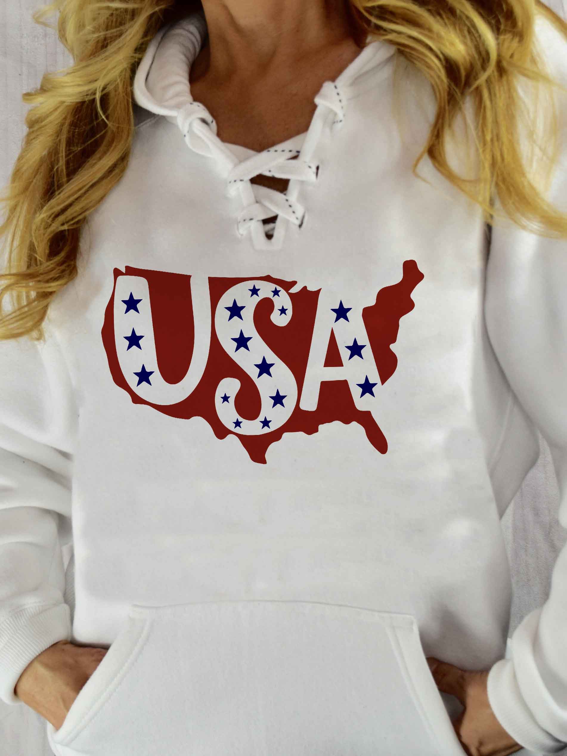 Mujer, USA Star Print, correa de bolsillo