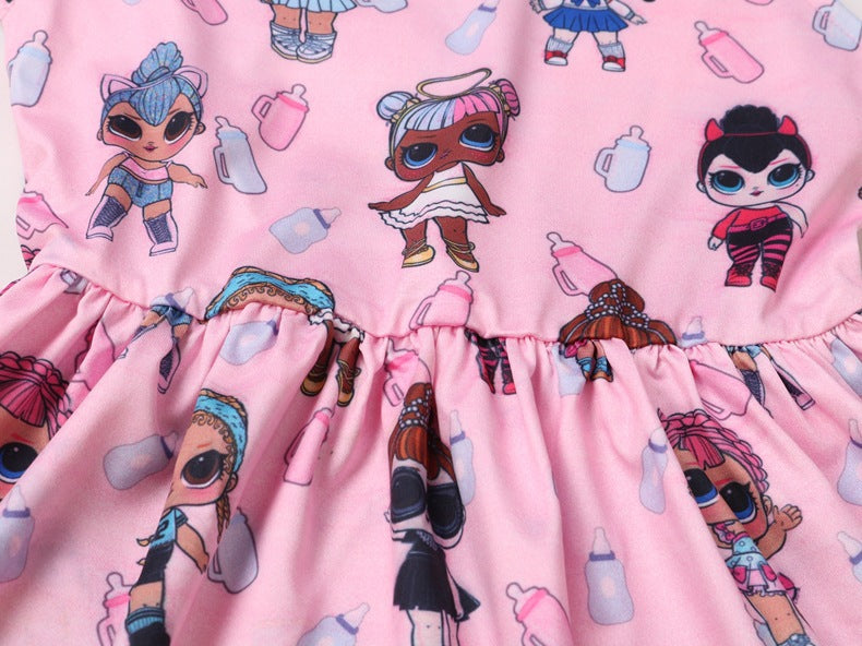 Vestido de fiesta de princesas de dibujos animados de chicas lindas