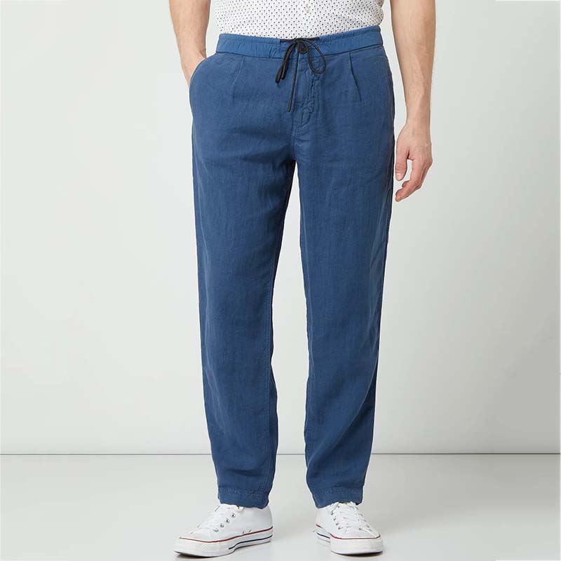 Herren Slow Fashion Sommer Cool Komfortable Kordelzug Elastic Waist Natural Leinenhose