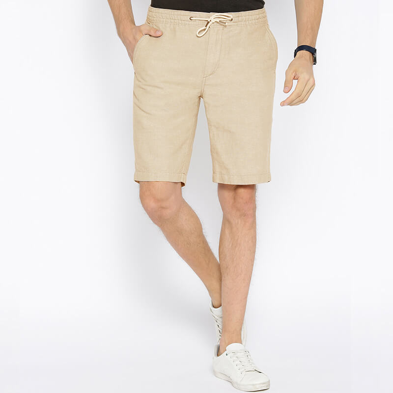 Herren Straight Summer Cool Atmungsaktive, weiche, bequeme Shorts aus Baumwoll-Leinen mit Kordelzug