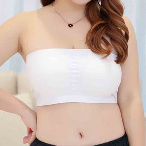 Seamless strapless, highly elastic bra padded with silk