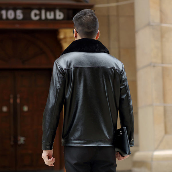 Thick leather jacket 3