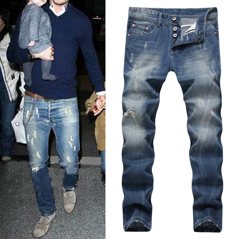 Herren Ripped Tiesūs džinsai