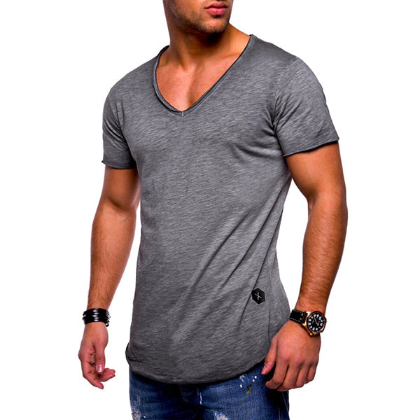 Camiseta de hombre con manga corta y cuello en V