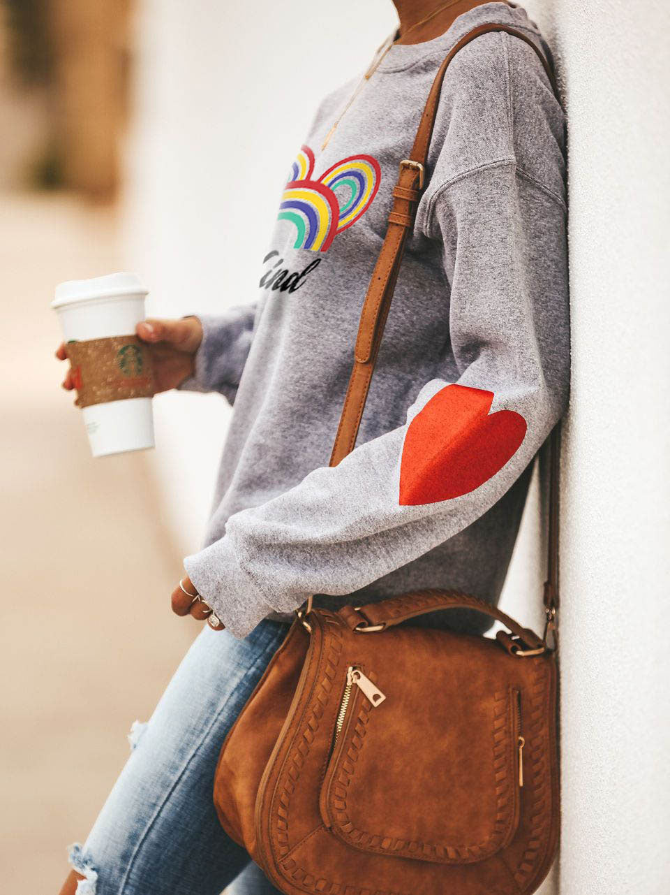 Sei nett Rainbow Love Grey Sweatshirt