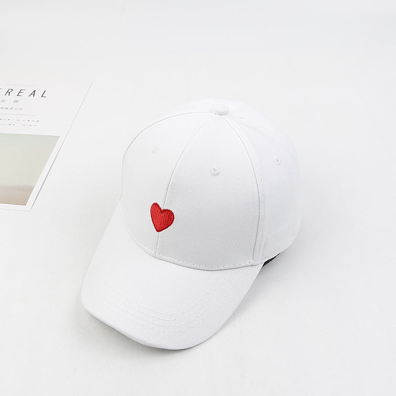 Embroidered heart baseball cap