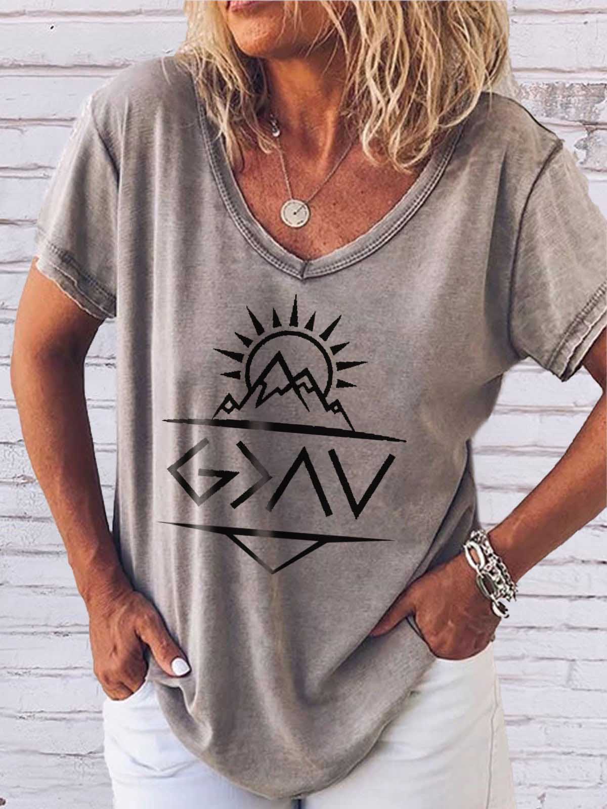 Faith V-Ausschnitt Kurzarm Top