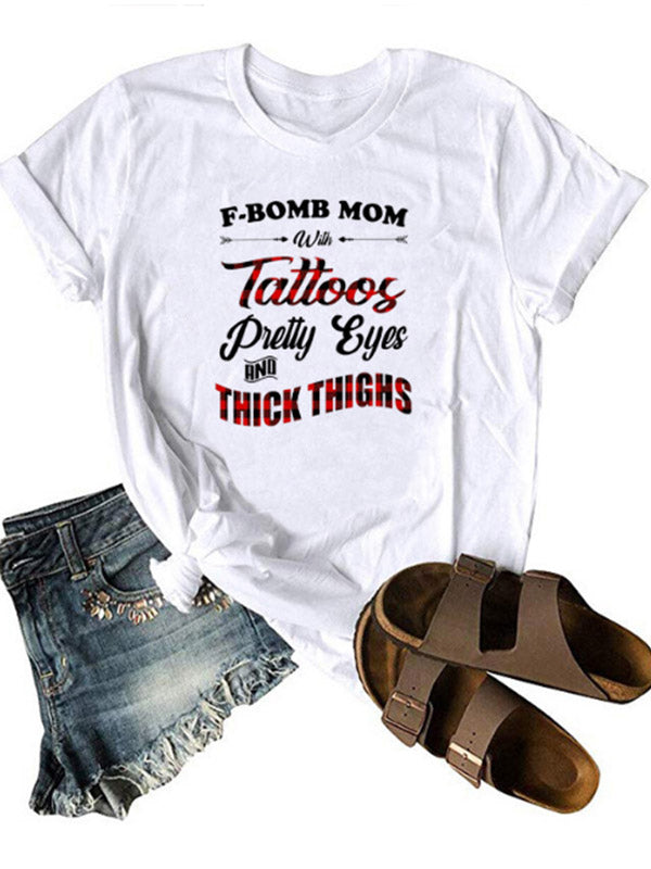 Camiseta de mujer con estampados F-BOMB MOM
