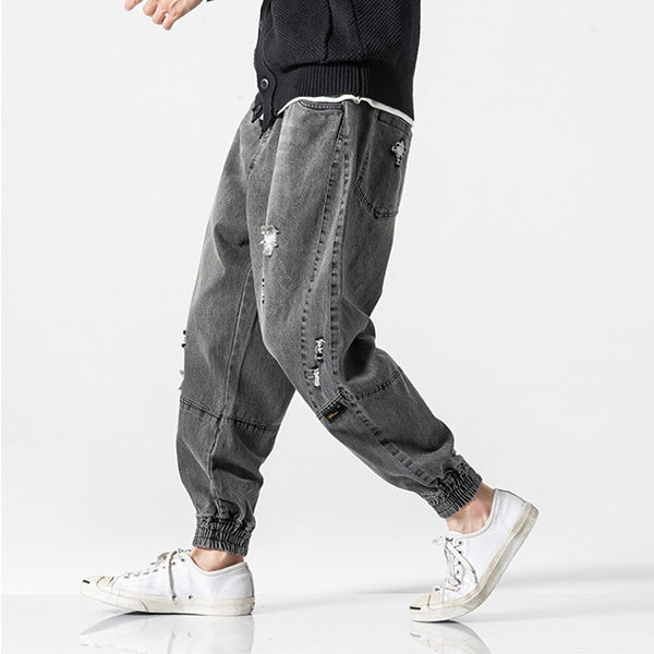 Herrenmode zerrissene Jeanshose