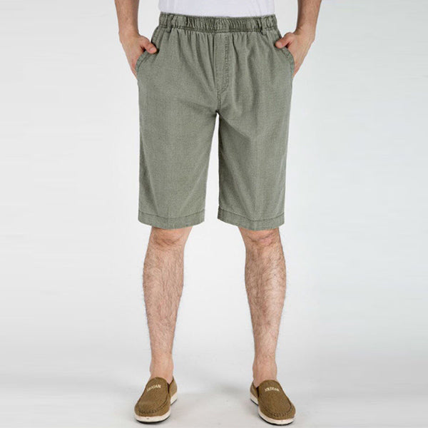 Shorts de lino para hombres con cintura elástica