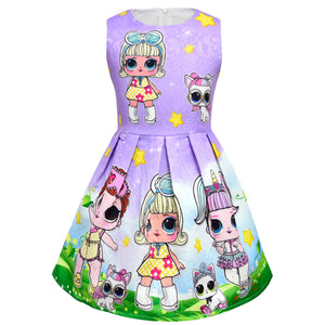 Big cartoon pattern print dress for girls