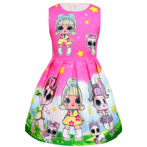 Big cartoon pattern print dress for girls