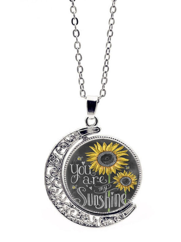 Eres mi collar giratorio vintage Sunshine de doble cara