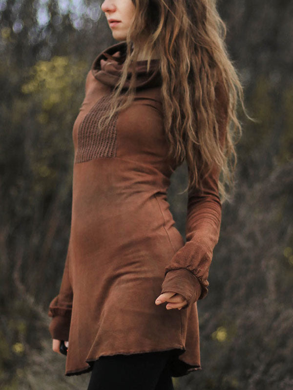 Frauen Vintage handgefärbtes Langarm-Top