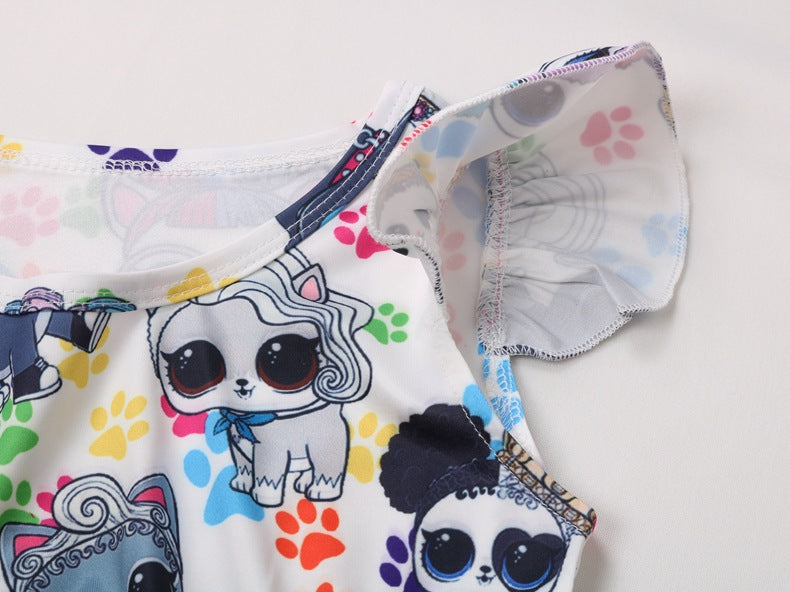 Vestido de traje de princesa rosa de muñeca niña