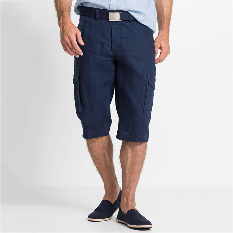Shorts de lino ecológicos, cómodos, de verano, estilo callejero para hombres, cómodos y cortos