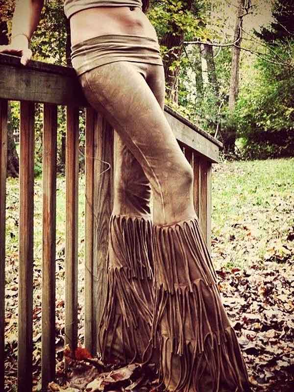 Moteriškos „Vintage Tribal“ prancūziškos liepsnos kelnės