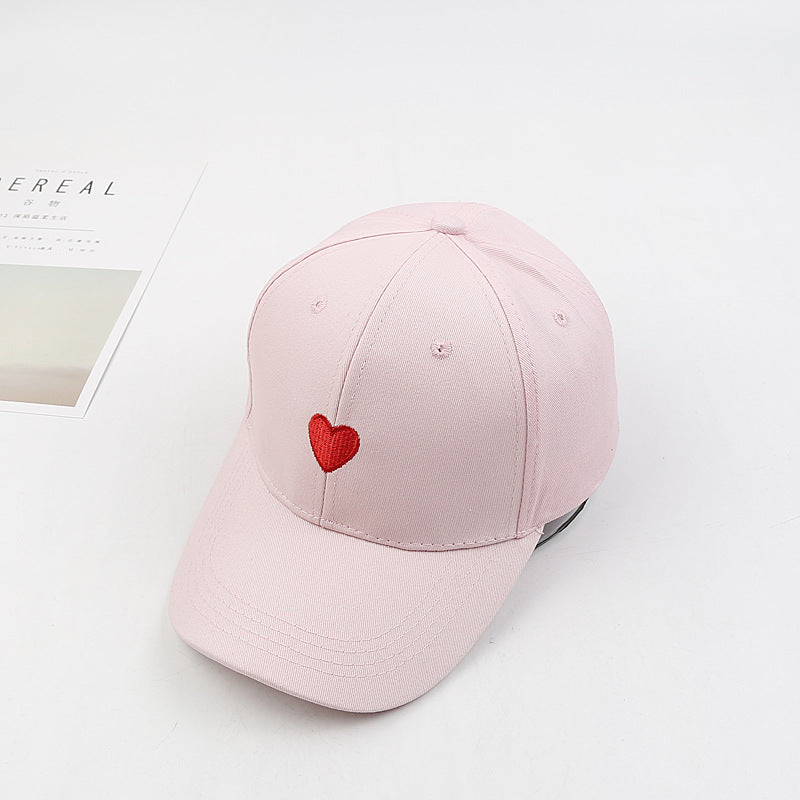 Embroidered heart baseball cap