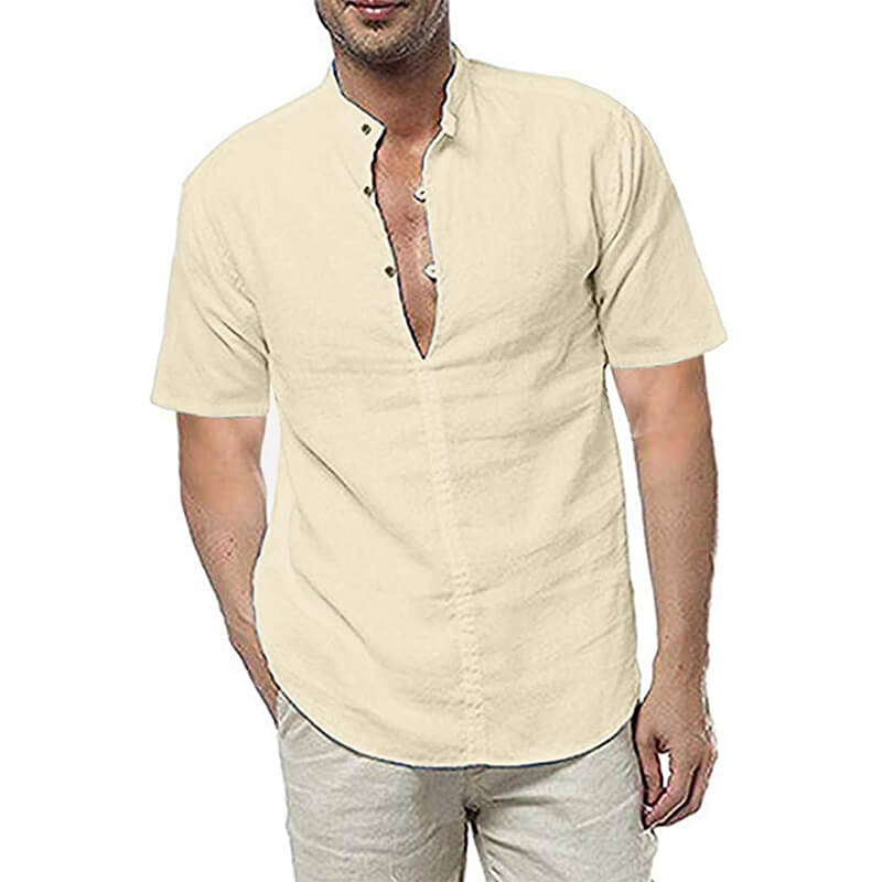 Vyriški laisvalaikio stovo apykaklės vasara Patogūs marškinėliai su trumpomis rankovėmis