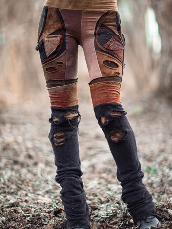 Moteriškos retro mustango aptemptos kelnės su aukštu juosmeniu