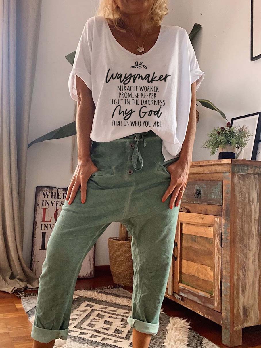 Camiseta holgada con estampado de fe Songtexte para mujer, fabricante de zapatos