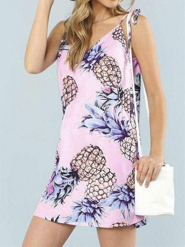 Mini vestido estampado de piña