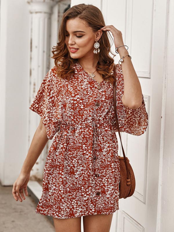 Mini vestido de mujer con estampado floral