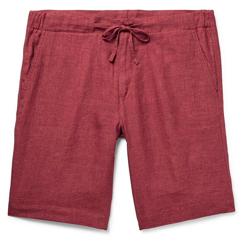 Cordones ultra suaves y cómodos de verano para hombres con cremallera, shorts de lino ecológicos