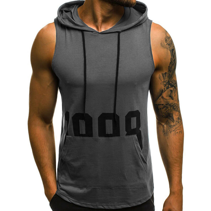 Hombre, cómodo, delgado, 1998 Mezcla de algodón sin mangas estampada