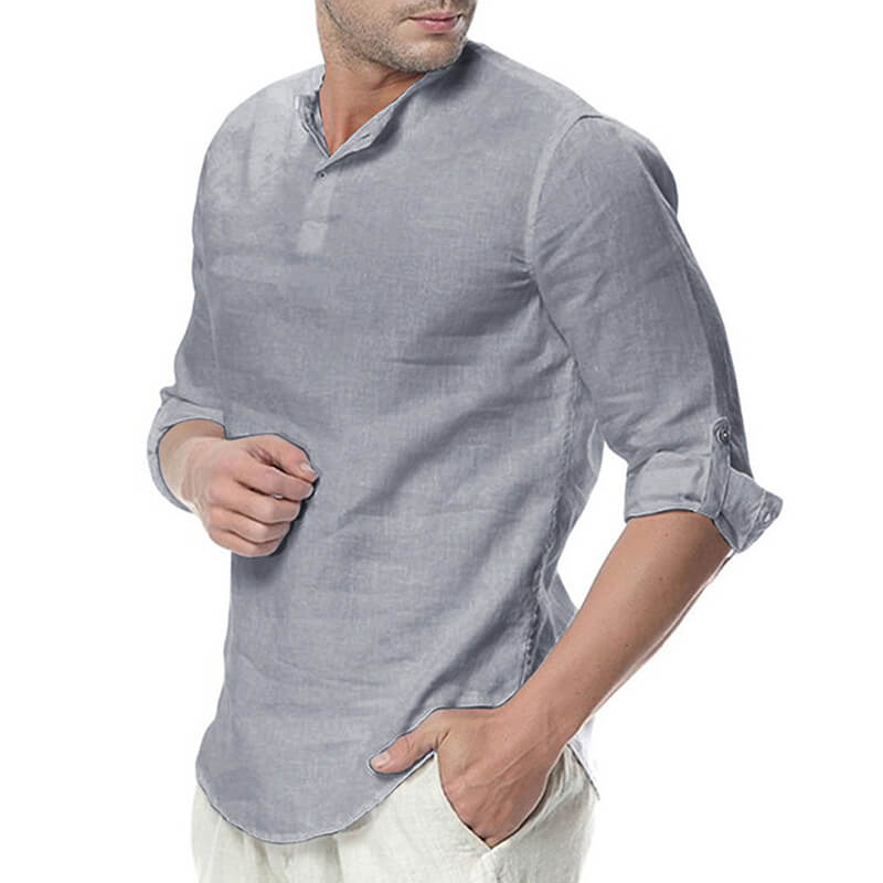 Camisa casual, ligera, refrescante, especialmente suave y de manga larga para hombres.