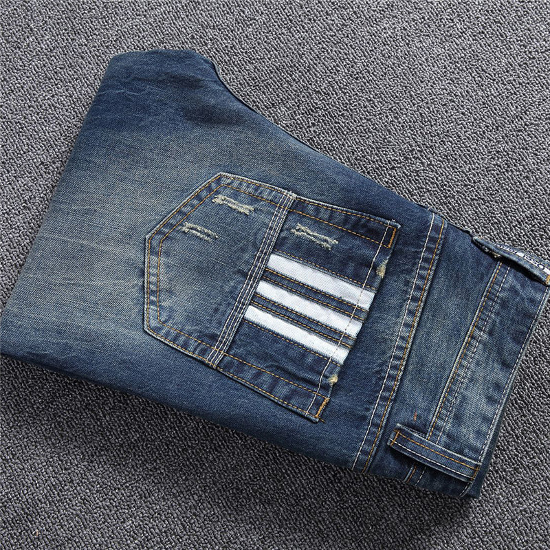 „Herren Ripped Single Breasted Straight“ džinsai
