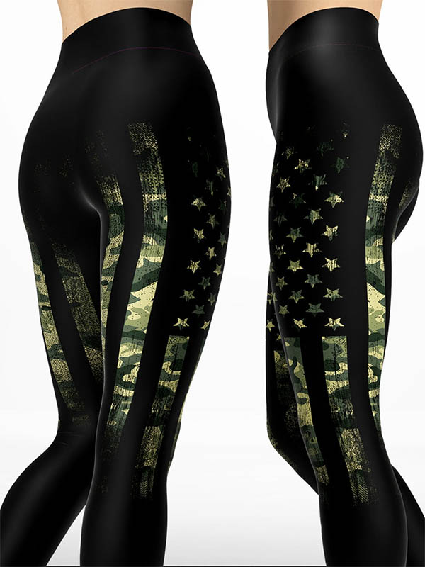 Leggings mit amerikanischer Flagge für Frauen