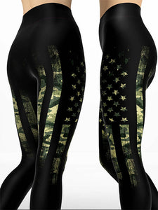 Leggings mit amerikanischer Flagge für Frauen
