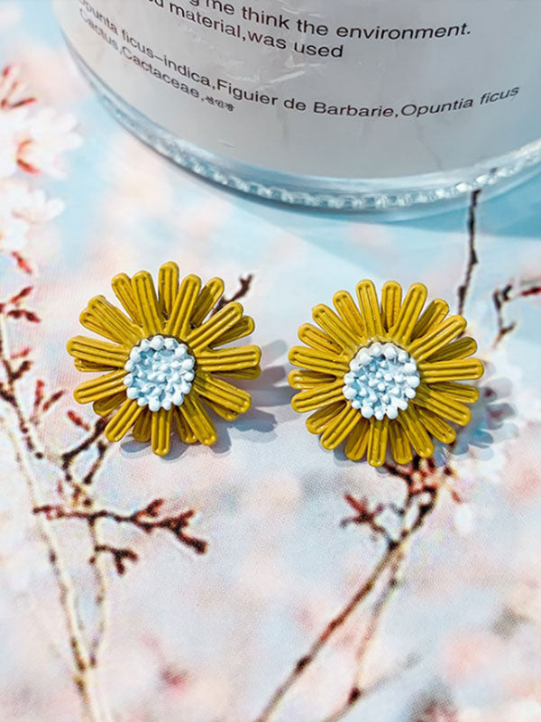 Pendientes mujer girasol flor girasol