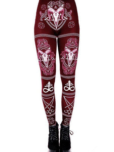 Frauen Retro Ziege drucken Hip Stretch Stretch Leggings