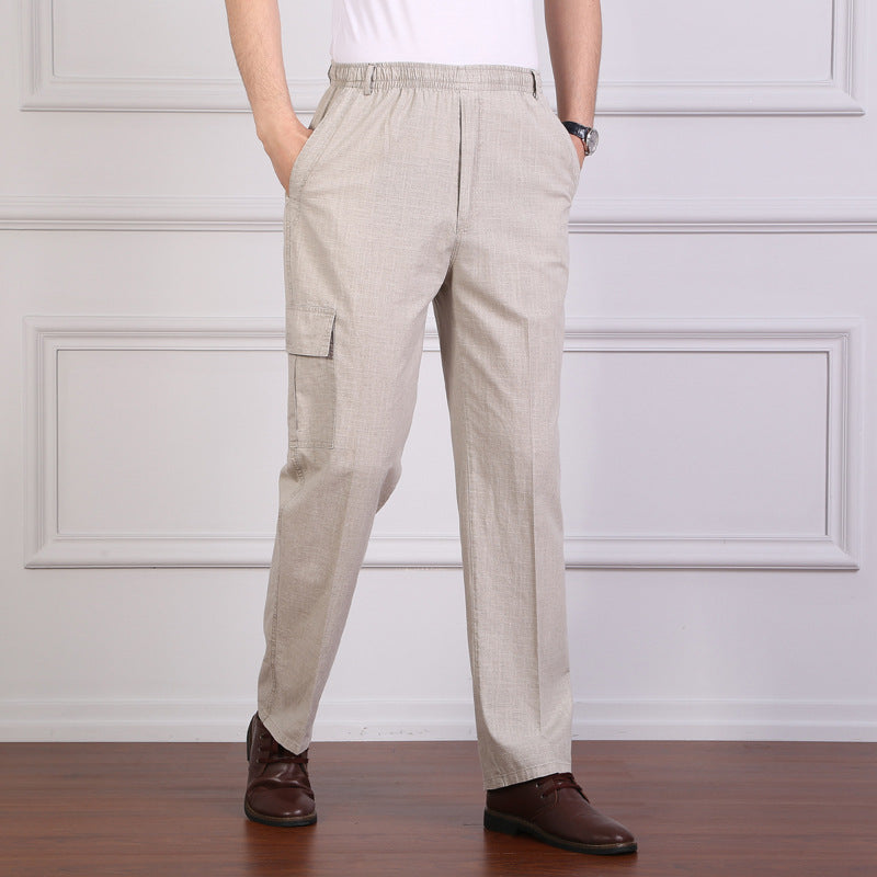 Herren verano blusa ligera bolsillo lateral Leinenhose