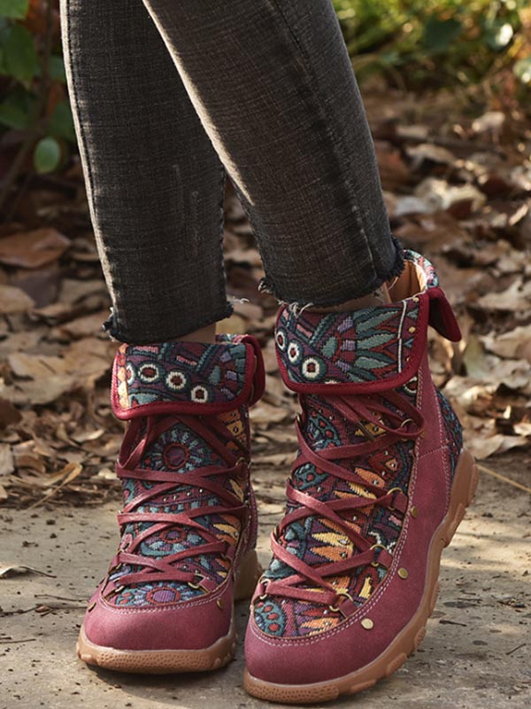 Bota Martin acolchada fértil jacquard para mujer