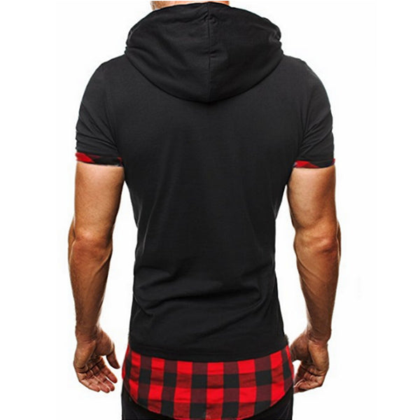 Camisa con capucha de manga corta para hombre