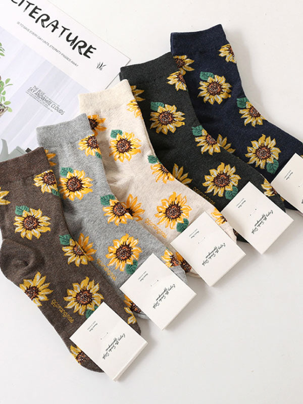 Calcetines de girasol fértil para mujer