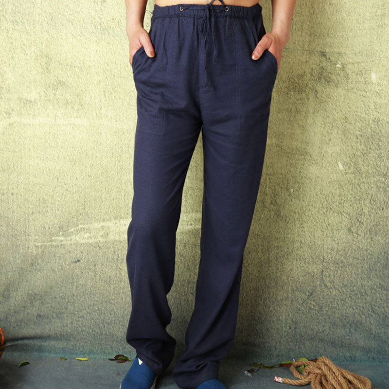 Pantalones casuales de lino para hombre