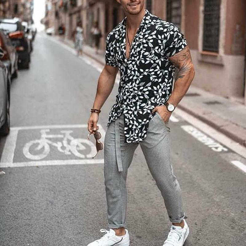 Camisas de manga corta casuales de estilo urbano para hombre